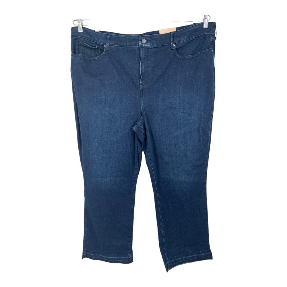 NYDJ Jeans Marilyn Ankle with released hems straight dark blue size 28W